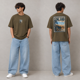 Nordic Postcard Oversized Graphic T-Shirt